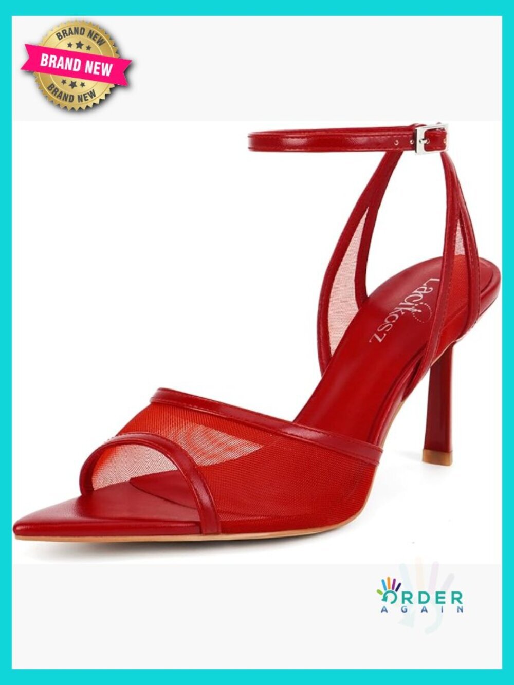 Mesh High Heels Strappy Sandals Pointed Toe Ankle Strap Wedding Bride Dressy